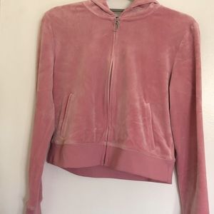 Pink velvet hoodie by Juicy Couture